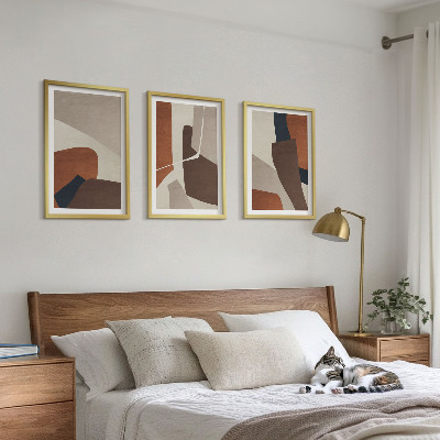 Bilder-3er-set mit rahmen Abstrakte moderne Strukturen