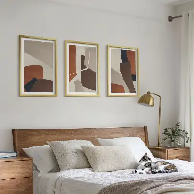 Abstrakte moderne Strukturen Bilder-3er-Set mit Rahmen