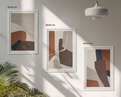 Abstrakte moderne Strukturen Bilder-3er-Set mit Rahmen