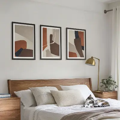 Abstrakte moderne Strukturen Bilder-3er-Set mit Rahmen