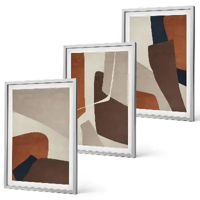 Abstrakte moderne Strukturen Bilder-3er-Set mit Rahmen