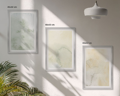 Gerahmtes bilderset Pastellfarbene Aquarelltexturen