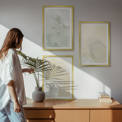 Gerahmtes bilderset Pastellfarbene Aquarelltexturen