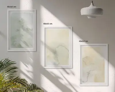 Gerahmtes Bilderset mit pastellfarbenen Aquarelltexturen