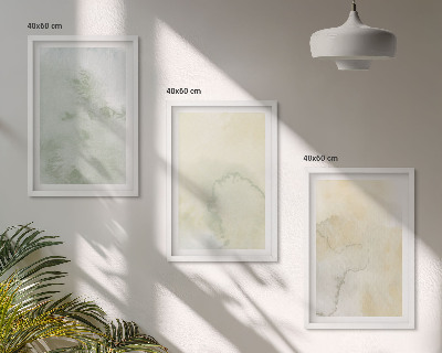 Gerahmtes bilderset Pastellfarbene Aquarelltexturen
