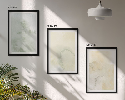 Gerahmtes bilderset Pastellfarbene Aquarelltexturen