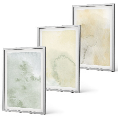 Gerahmtes bilderset Pastellfarbene Aquarelltexturen