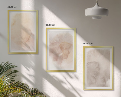 Bilder-3er-set mit rahmen Warme Aquarell-Pastelltexturen