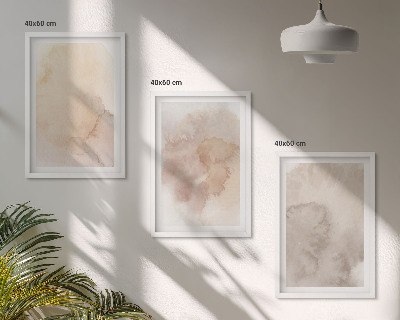 Bilder-3er-set mit rahmen Warme Aquarell-Pastelltexturen