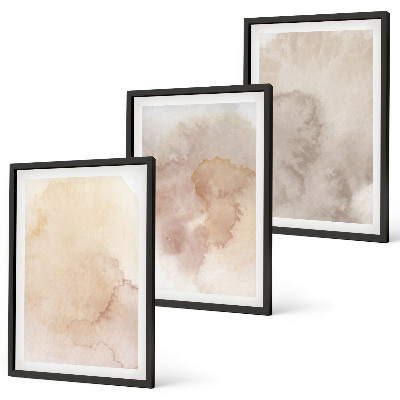 Bilder-3er-set mit rahmen Warme Aquarell-Pastelltexturen