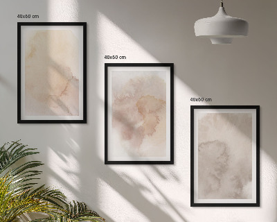 Bilder-3er-set mit rahmen Warme Aquarell-Pastelltexturen