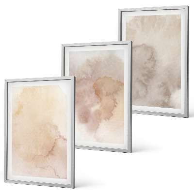 Bilder-3er-set mit rahmen Warme Aquarell-Pastelltexturen