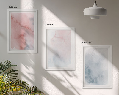 Bilder-3er-set mit rahmen Pastellfarben auf Leinwand