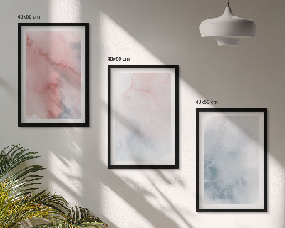 Bilder-3er-set mit rahmen Pastellfarben auf Leinwand