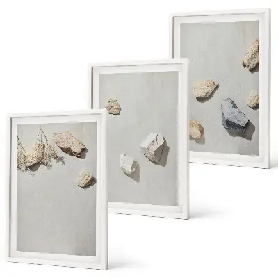 Boho Stranddekoration aus Steinen 3er-Set mit Rahmen