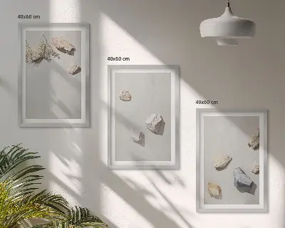 Boho Stranddekoration aus Steinen 3er-Set mit Rahmen
