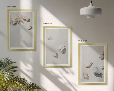 Boho Stranddekoration aus Steinen 3er-Set mit Rahmen