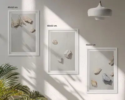 Boho Stranddekoration aus Steinen 3er-Set mit Rahmen