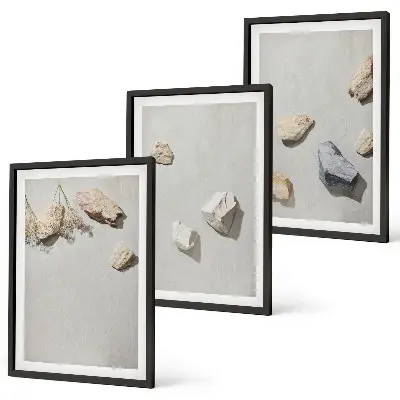 Boho Stranddekoration aus Steinen 3er-Set mit Rahmen