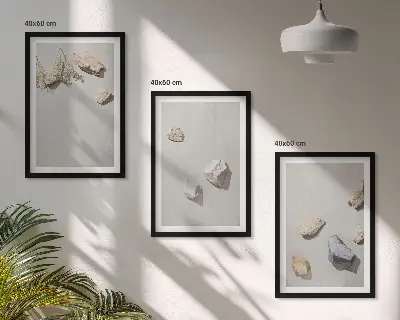 Boho Stranddekoration aus Steinen 3er-Set mit Rahmen