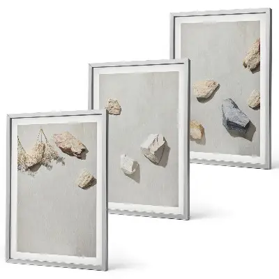 Boho Stranddekoration aus Steinen 3er-Set mit Rahmen
