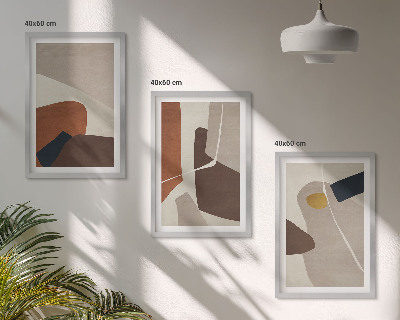 Gerahmtes bilderset Abstrakte Boho-Malerei