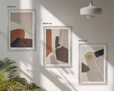 Abstrakte Boho-Malerei gerahmtes bilderset