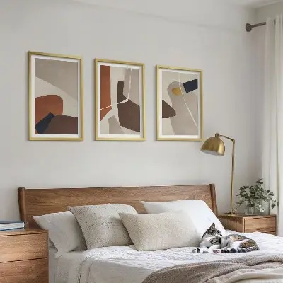 Abstrakte Boho-Malerei gerahmtes bilderset