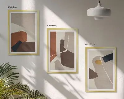 Abstrakte Boho-Malerei gerahmtes bilderset
