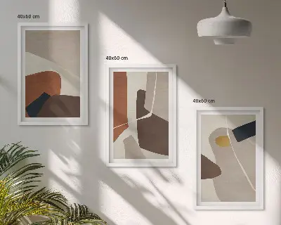 Abstrakte Boho-Malerei gerahmtes bilderset