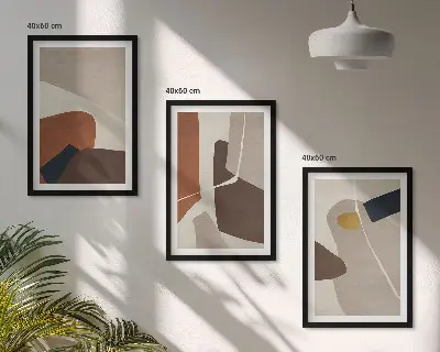 Abstrakte Boho-Malerei gerahmtes bilderset