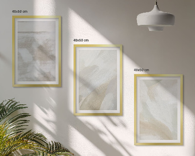 Bilder-3er-set mit rahmen Abstrakte Pinselstriche