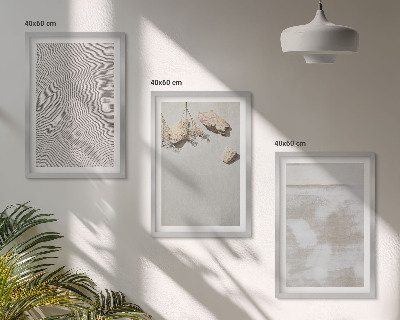 Bilder-3er-set mit rahmen Boho-Textur aus Sandsteinen