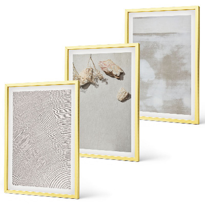 Bilder-3er-set mit rahmen Boho-Textur aus Sandsteinen