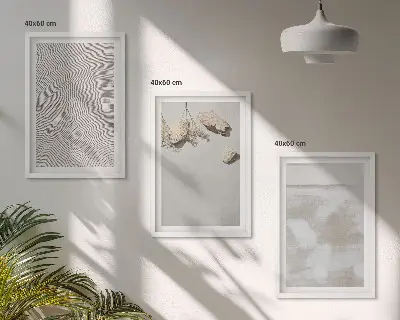 3er-Set Bilder mit Rahmen mit Motiv Boho-Textur aus Sandsteinen