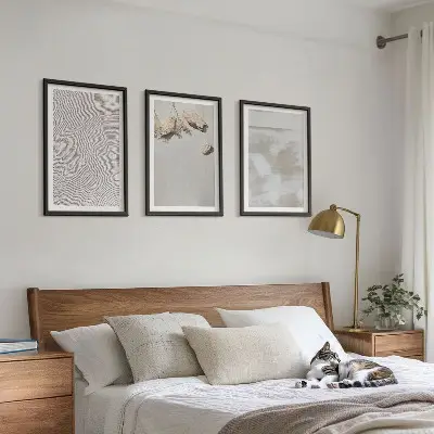 3er-Set Bilder mit Rahmen mit Motiv Boho-Textur aus Sandsteinen