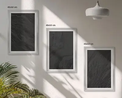 Gerahmtes Bilderset dunkler Marmor mit eleganten Texturen