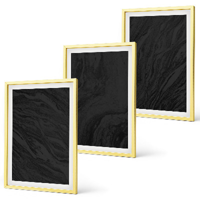 Gerahmtes bilderset Dunkler Marmor, elegante Texturen