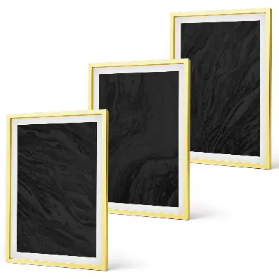 Gerahmtes Bilderset dunkler Marmor mit eleganten Texturen
