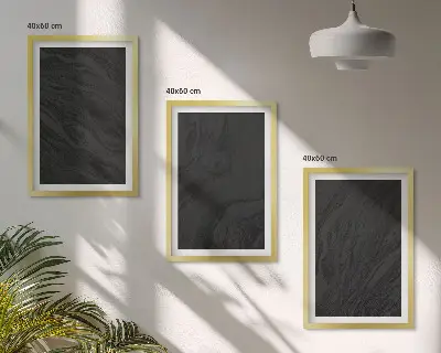 Gerahmtes Bilderset dunkler Marmor mit eleganten Texturen
