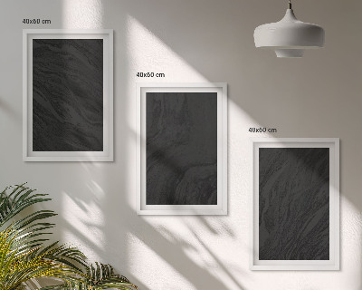 Gerahmtes bilderset Dunkler Marmor, elegante Texturen