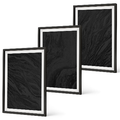 Gerahmtes bilderset Dunkler Marmor, elegante Texturen