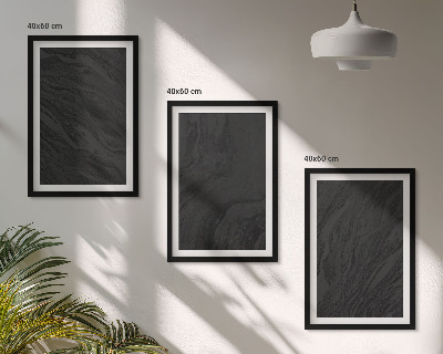 Gerahmtes bilderset Dunkler Marmor, elegante Texturen