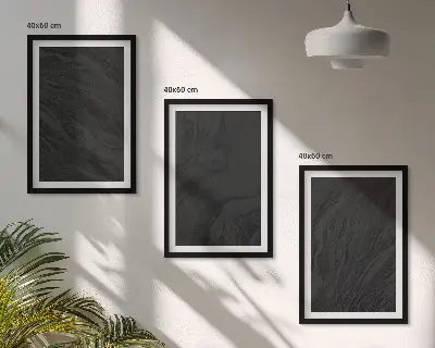 Gerahmtes Bilderset dunkler Marmor mit eleganten Texturen