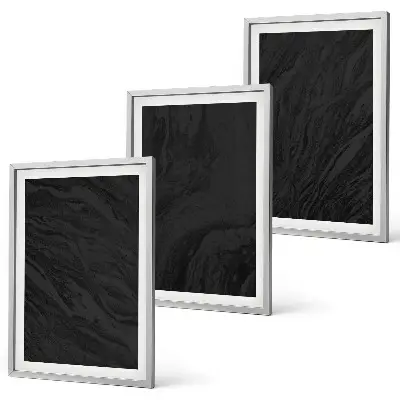 Gerahmtes Bilderset dunkler Marmor mit eleganten Texturen