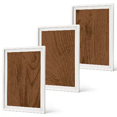 Gerahmtes Bilderset mit Holzstruktur und Rindenmotiv im minimalistischen Stil