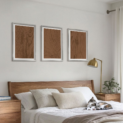 Gerahmtes bilderset Holzstruktur, Rinde, Minimalismus