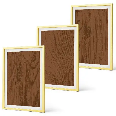 Gerahmtes Bilderset mit Holzstruktur und Rindenmotiv im minimalistischen Stil