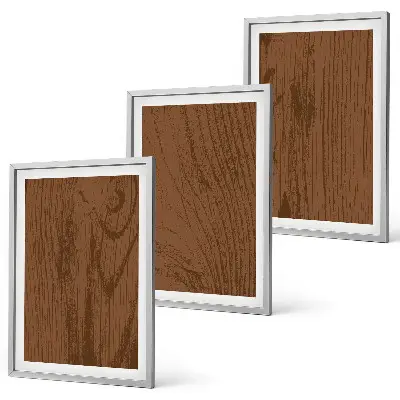 Gerahmtes Bilderset mit Holzstruktur und Rindenmotiv im minimalistischen Stil