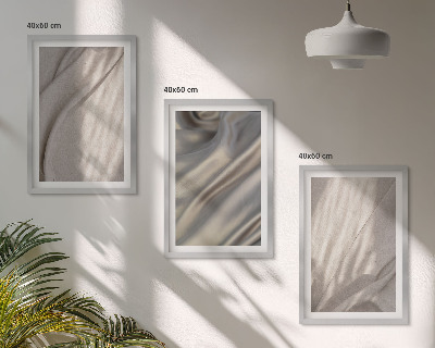 Bilder-3er-set mit rahmen Nahaufnahme von natürlichen Boho-Stoffen